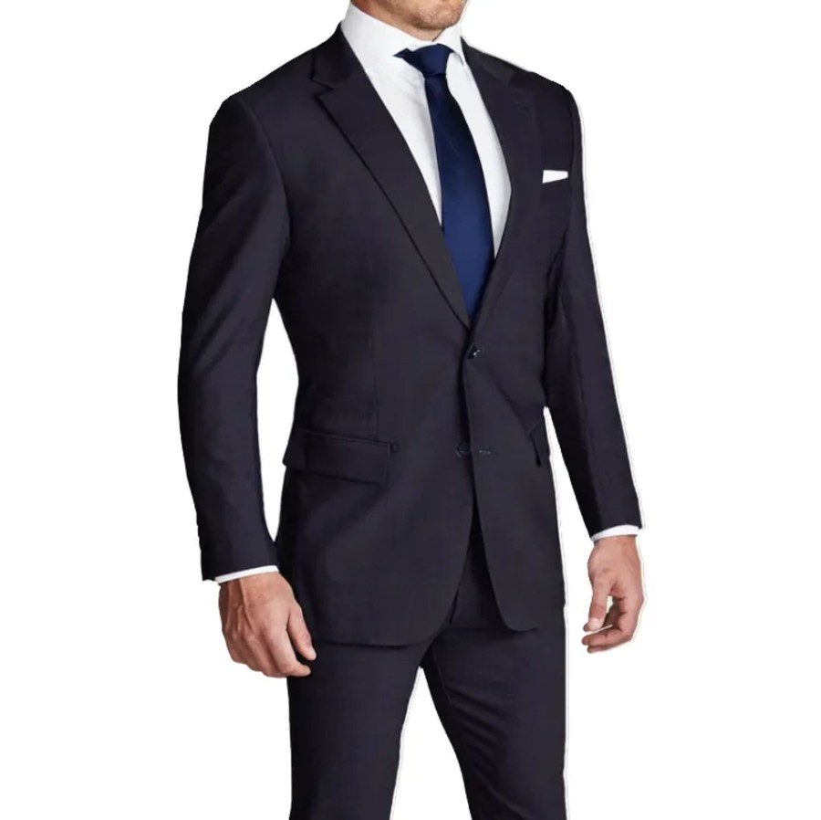 Suits State and Liberty Clothing Company | Athletic Fit Stretch Blazer - Heathered Midnight Navy