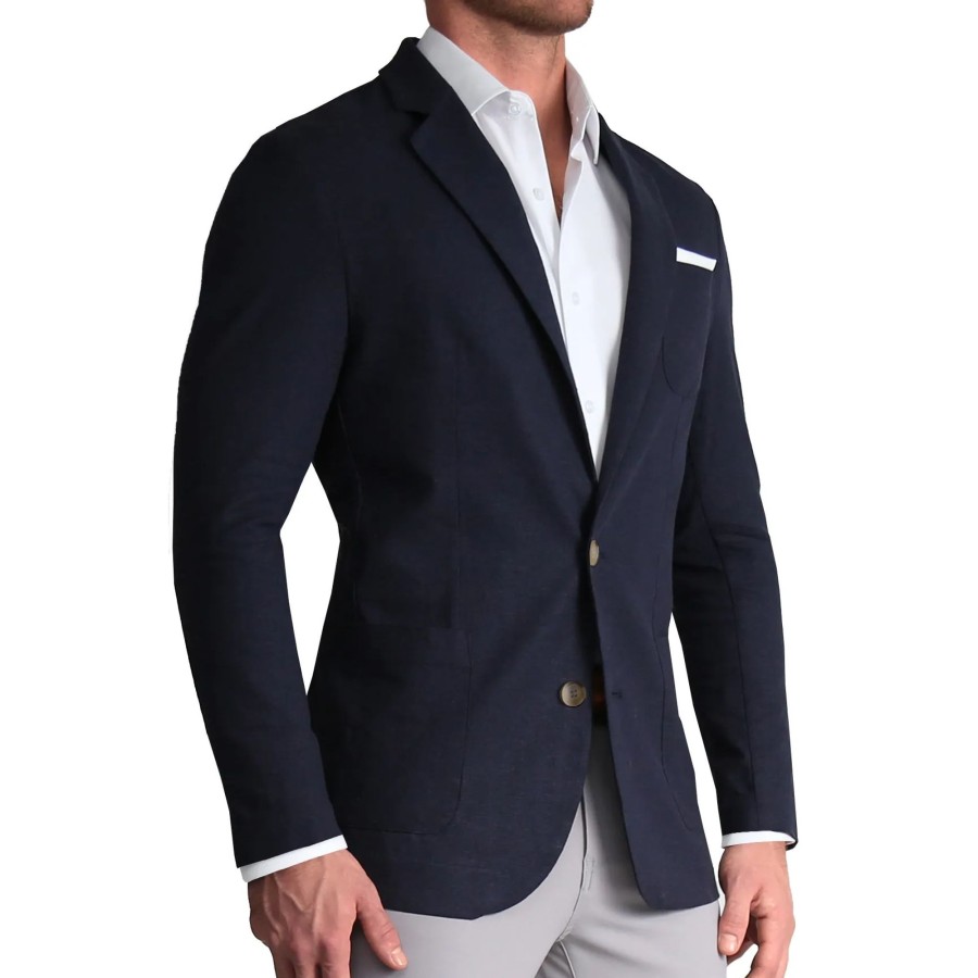 Suits State and Liberty Clothing Company | Unstructured Linen Blazer - Navy