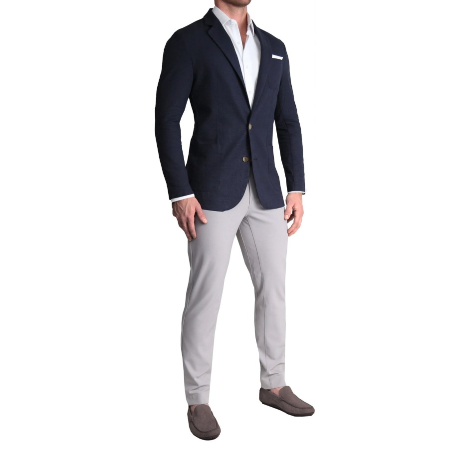 Suits State and Liberty Clothing Company | Unstructured Linen Blazer - Navy