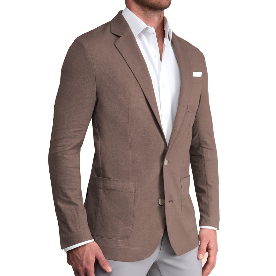 Suits State and Liberty Clothing Company | Unstructured Linen Blazer - Taupe