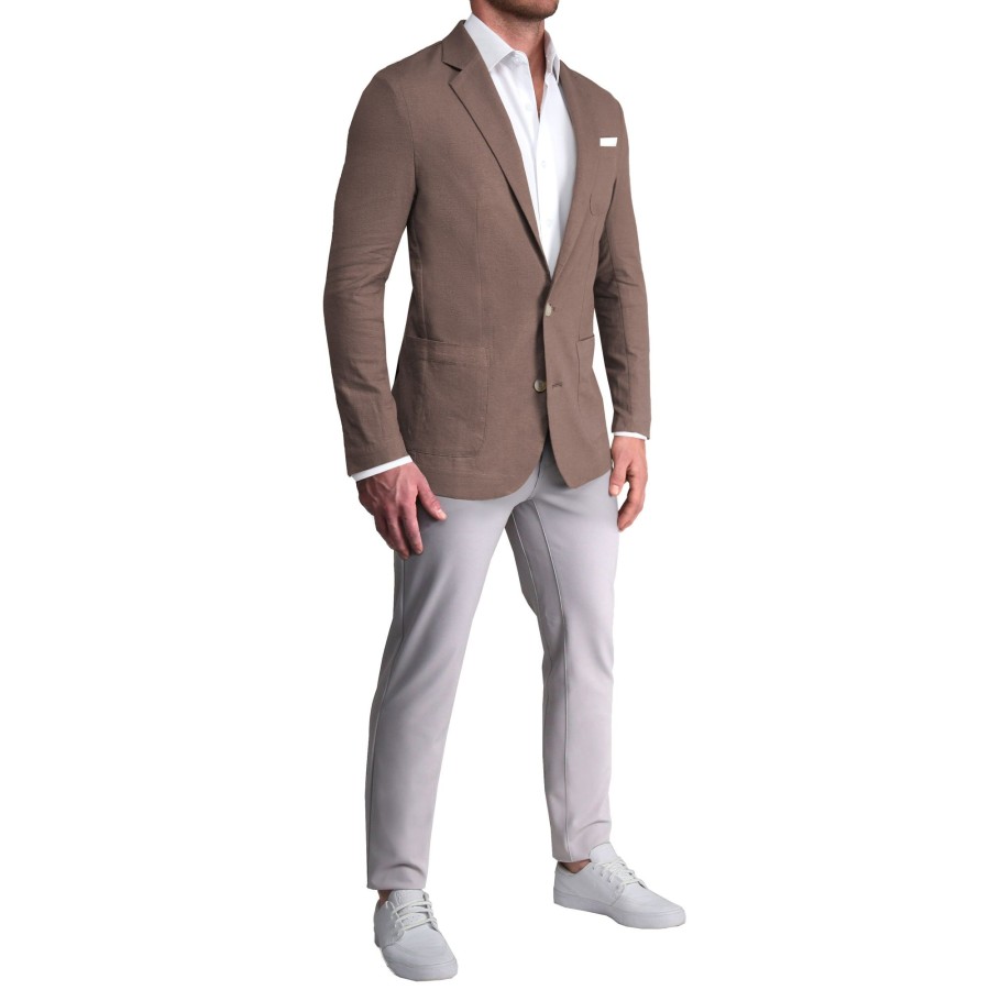 Suits State and Liberty Clothing Company | Unstructured Linen Blazer - Taupe