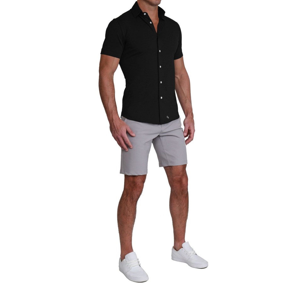 Tops State and Liberty Clothing Company | The Roth Black Short Sleeve Button Down