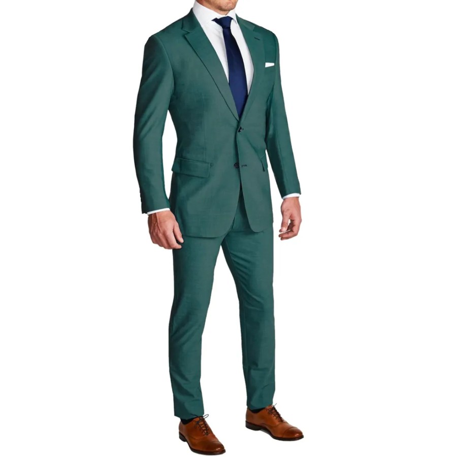 Suits State and Liberty Clothing Company | Athletic Fit Stretch Suit - Heathered Sea Green