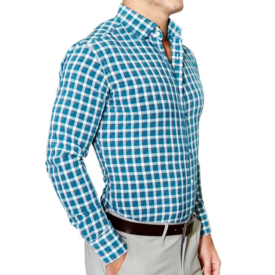 Tops State and Liberty Clothing Company | The Bagley Teal, Grey And White Triple Check