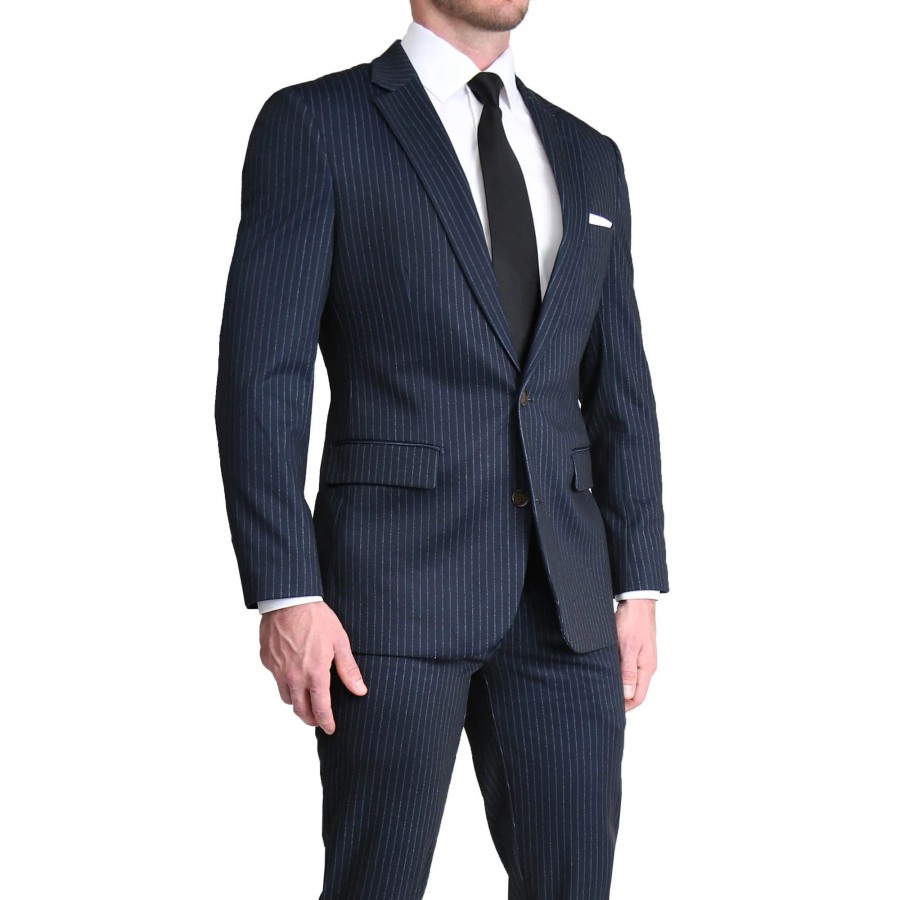 Suits State and Liberty Clothing Company | Athletic Fit Stretch Suit - Knit Blue Chalk Stripe