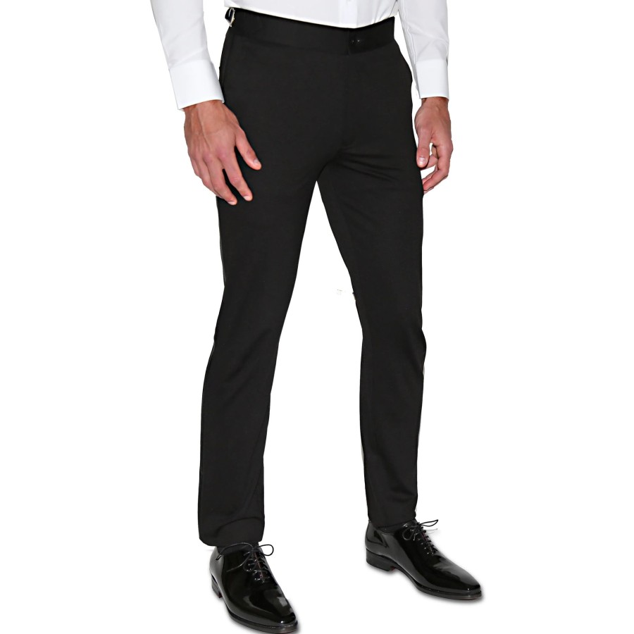 Bottoms State and Liberty Clothing Company | Athletic Fit Stretch Tuxedo Pants - Solid Black