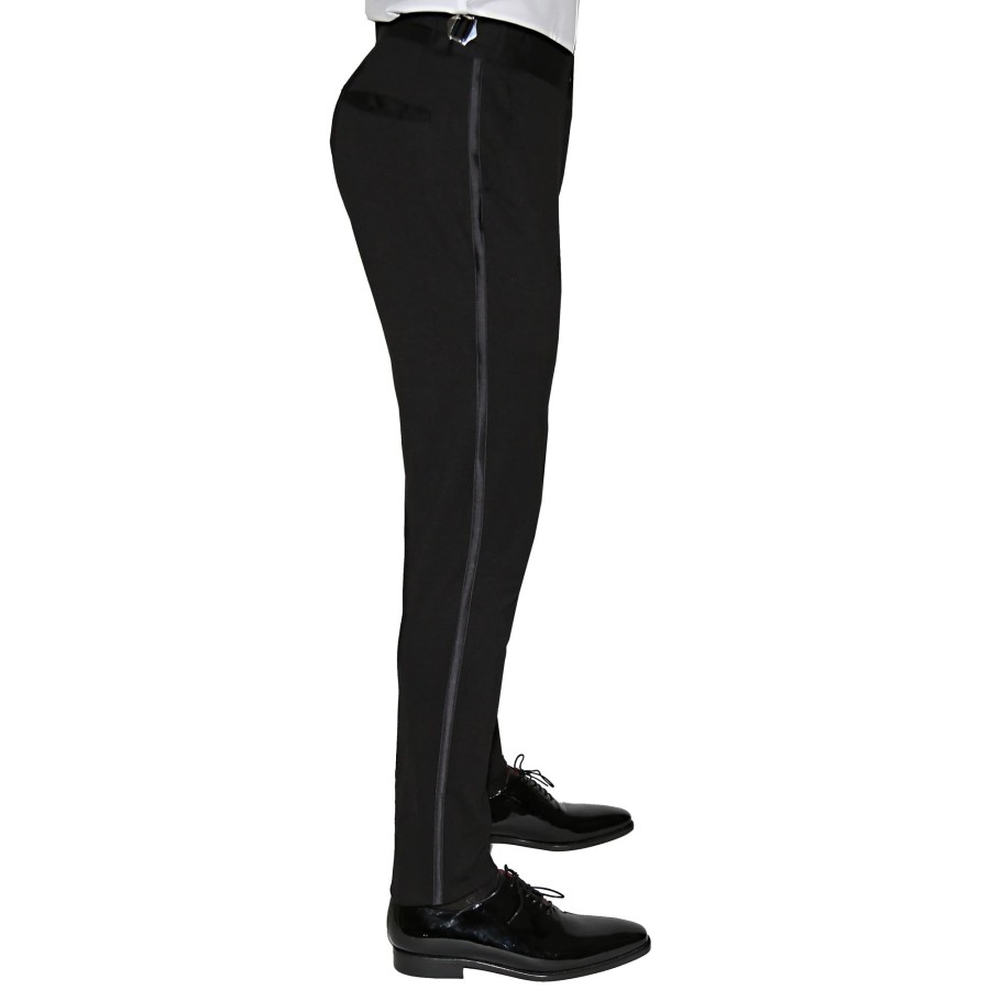 Bottoms State and Liberty Clothing Company | Athletic Fit Stretch Tuxedo Pants - Solid Black