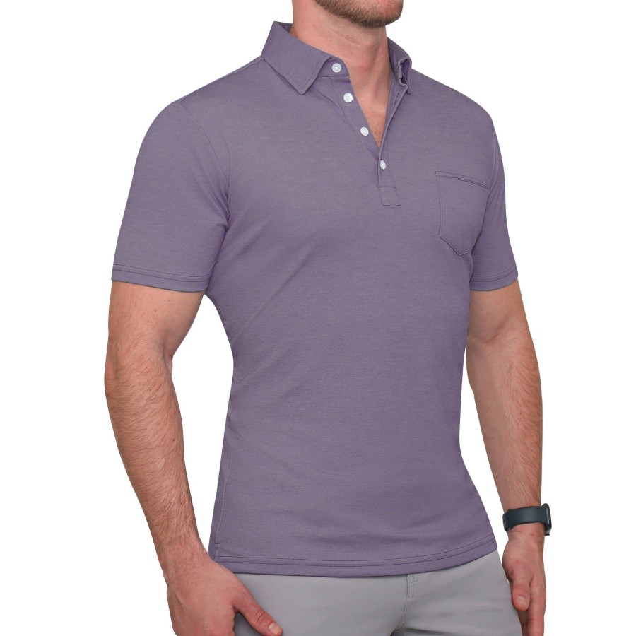 Tops State and Liberty Clothing Company | The Ezra Purple Pique Polo