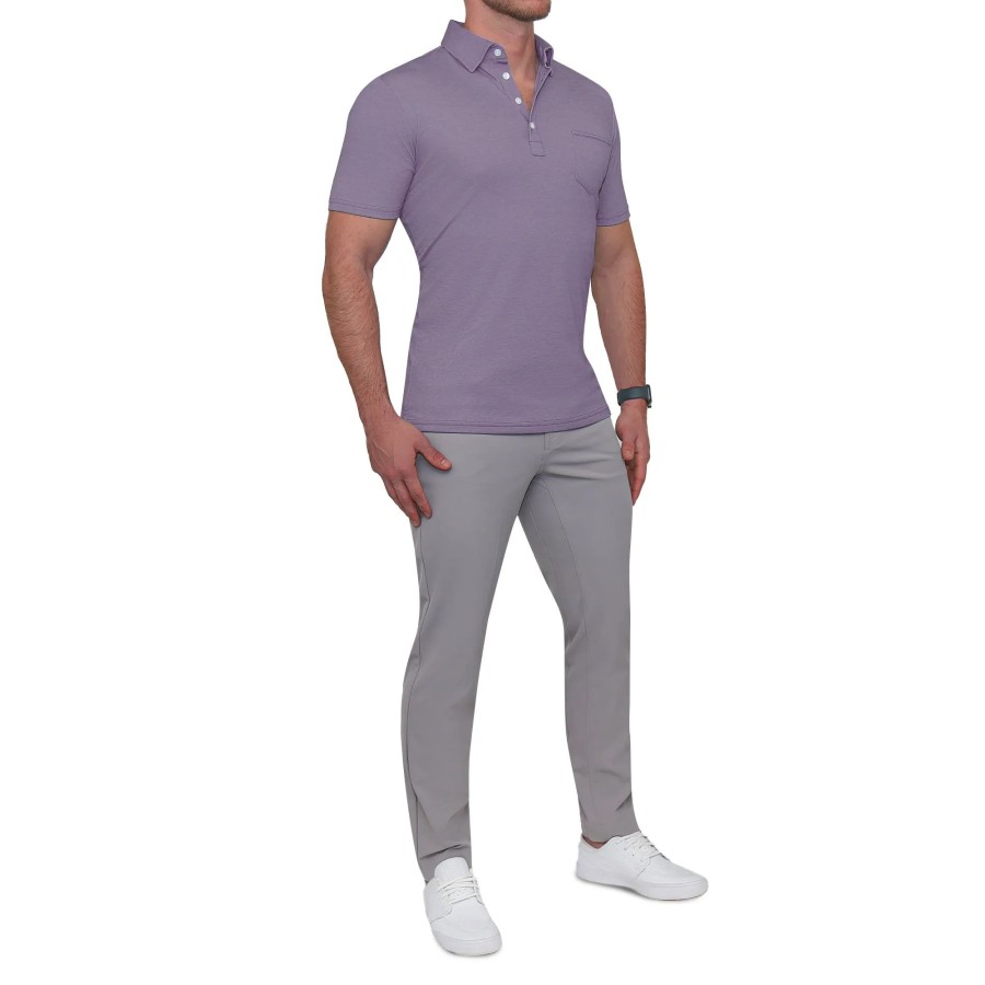 Tops State and Liberty Clothing Company | The Ezra Purple Pique Polo