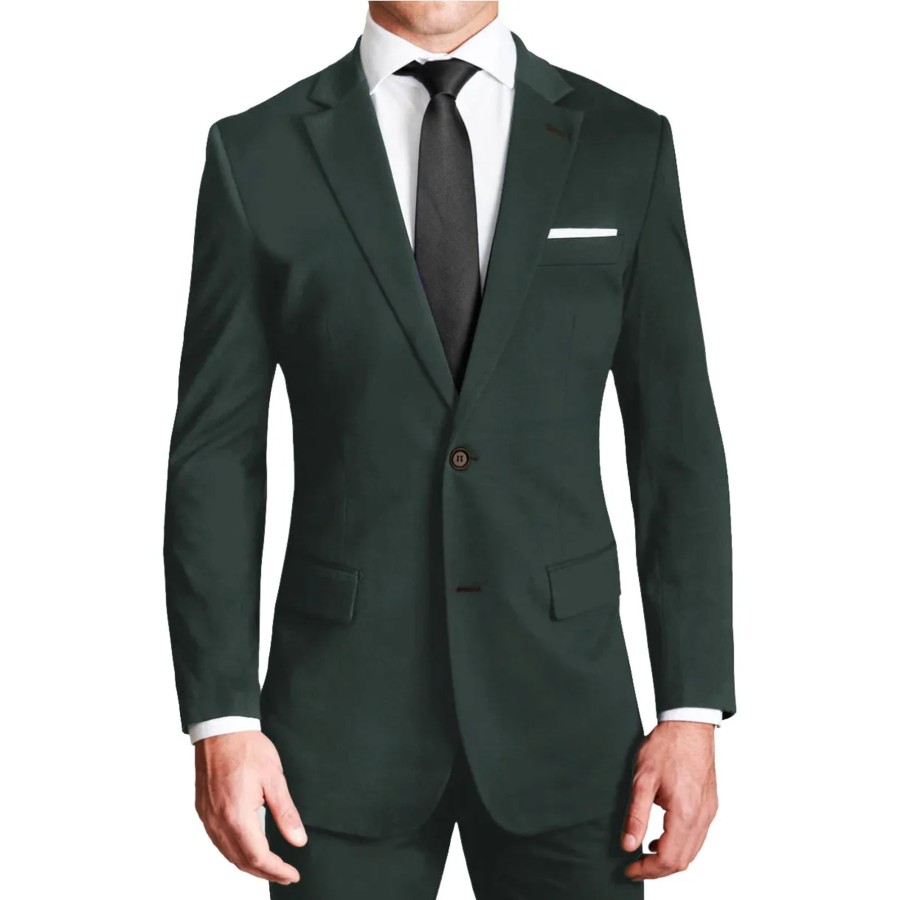 Tops State and Liberty Clothing Company | Athletic Fit Stretch Blazer - Solid Hunter Green