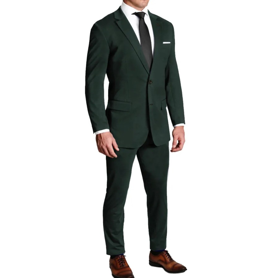 Tops State and Liberty Clothing Company | Athletic Fit Stretch Blazer - Solid Hunter Green