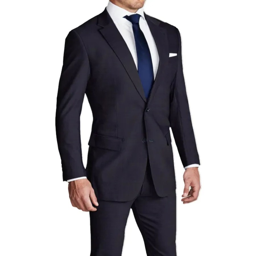 Suits State and Liberty Clothing Company | Athletic Fit Stretch Suit - Heathered Midnight Navy