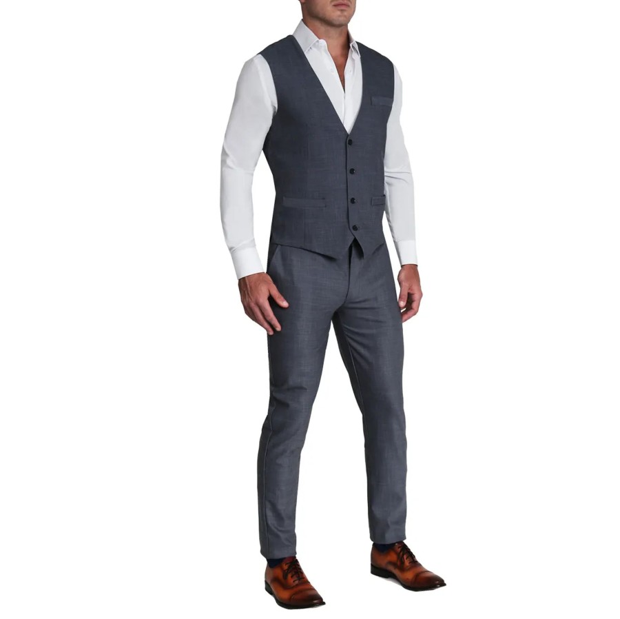 Suits State and Liberty Clothing Company | Athletic Fit Stretch Suit Vest - Heathered Grey