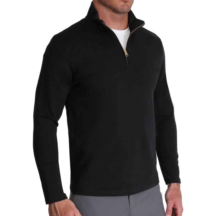 Tops State and Liberty Clothing Company | Quarter Zip - Solid Black