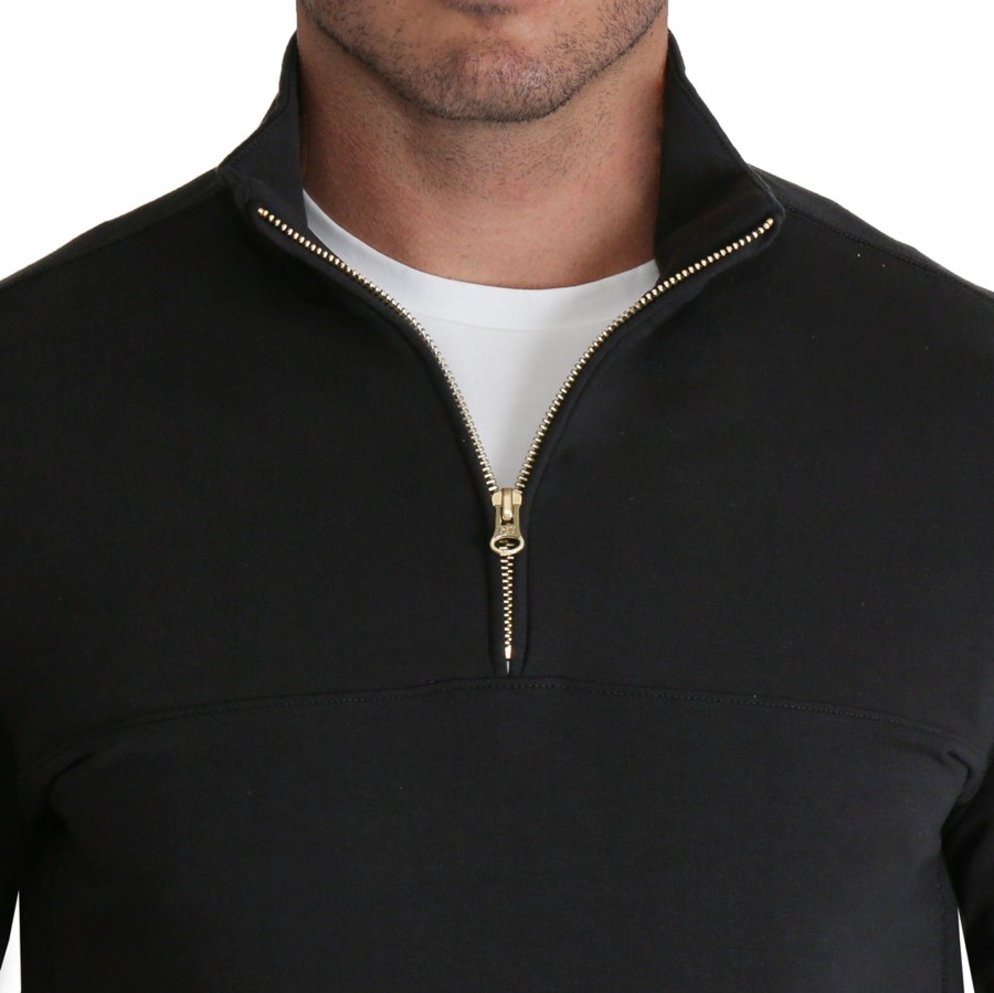 Tops State and Liberty Clothing Company | Quarter Zip - Solid Black