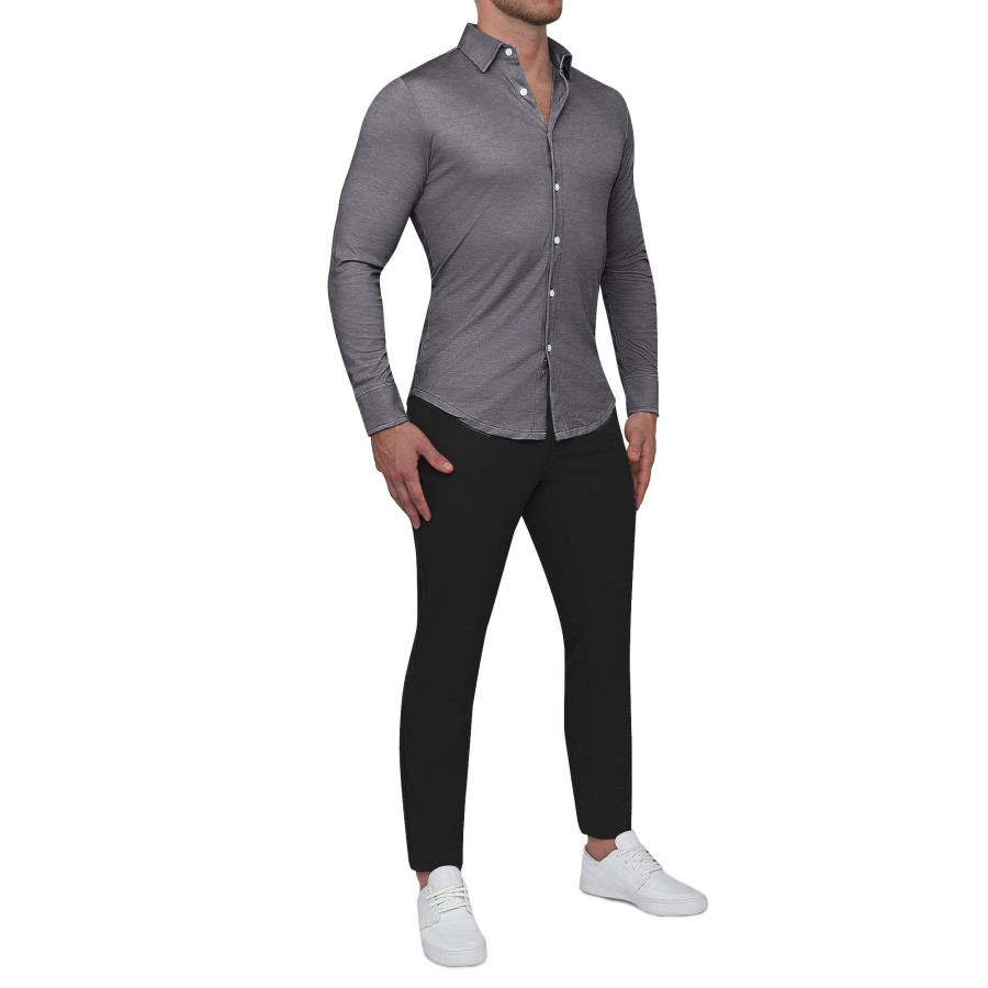 Tops State and Liberty Clothing Company | The Oakley Charcoal Pique Button Down