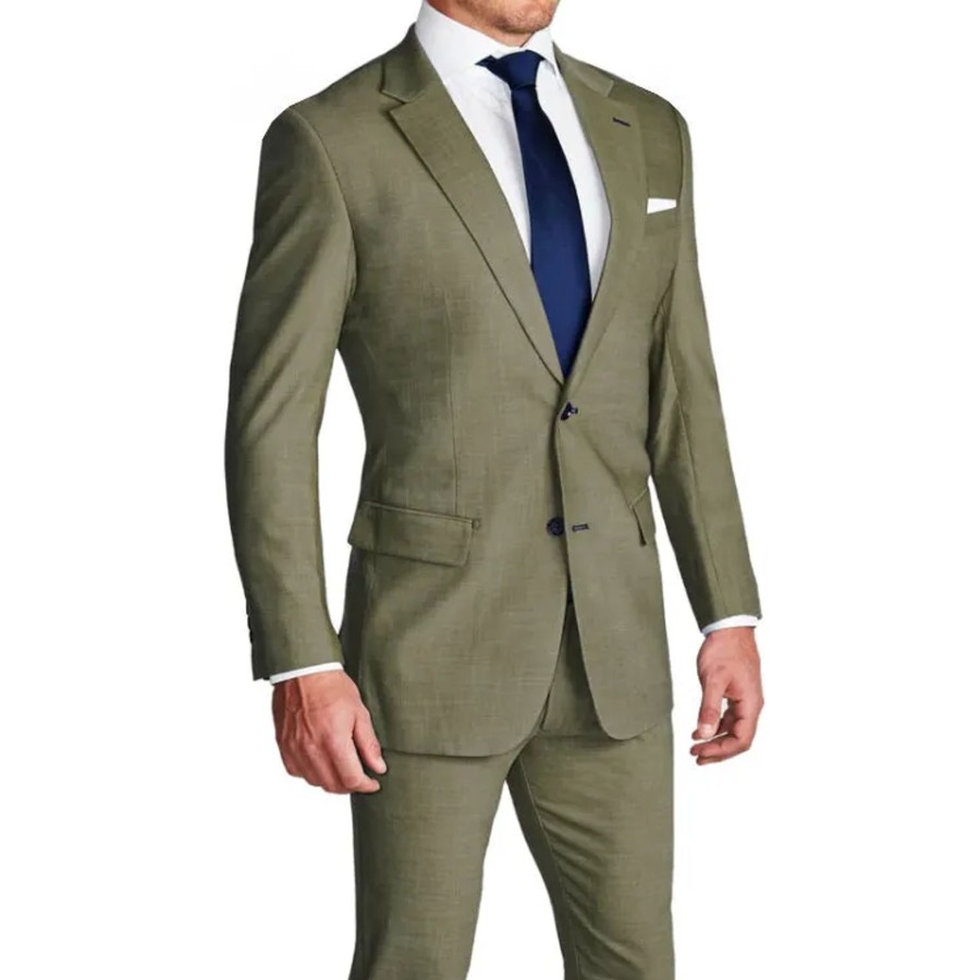 Suits State and Liberty Clothing Company | Athletic Fit Stretch Blazer - Heathered Olive