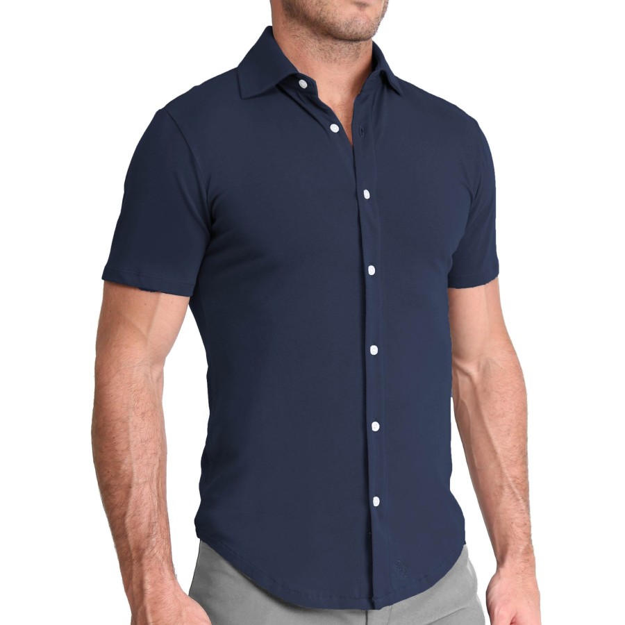 Tops State and Liberty Clothing Company | The Hawkins Navy Short Sleeve Button Down