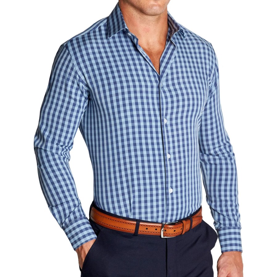 Tops State and Liberty Clothing Company | The Henry Steel Blue And Light Blue Big Gingham