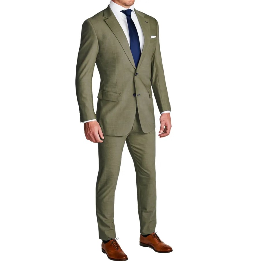 Suits State and Liberty Clothing Company | Athletic Fit Stretch Suit - Heathered Olive