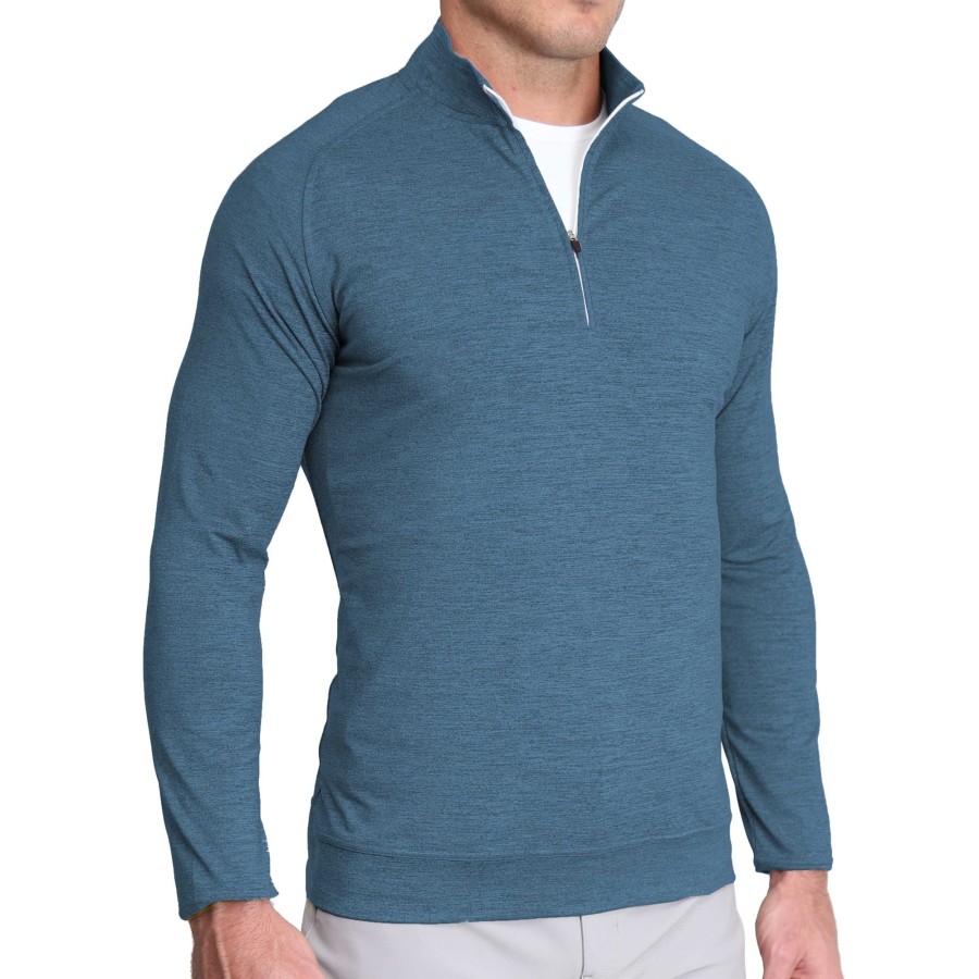 Tops State and Liberty Clothing Company | Tech Quarter Zip - Aqua