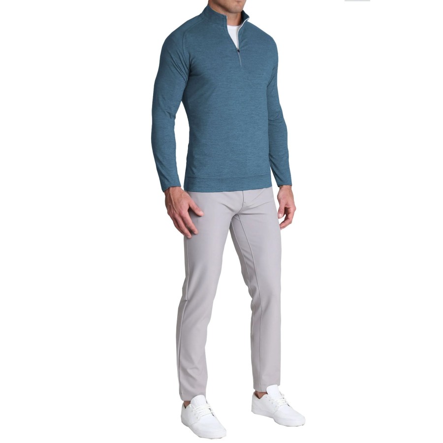 Tops State and Liberty Clothing Company | Tech Quarter Zip - Aqua