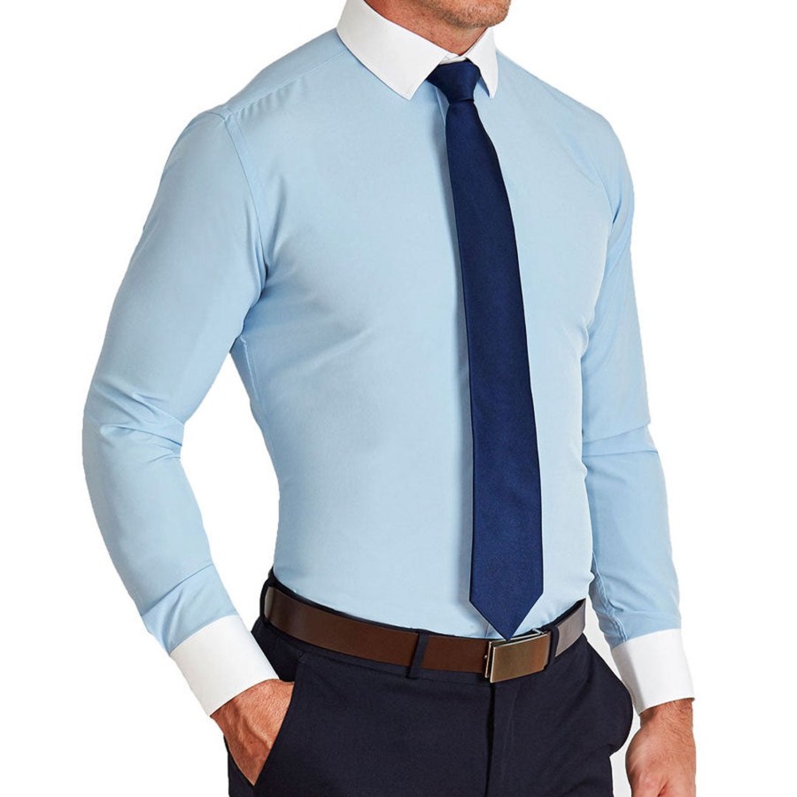 Tops State and Liberty Clothing Company | The Clark Light Blue With White Collar