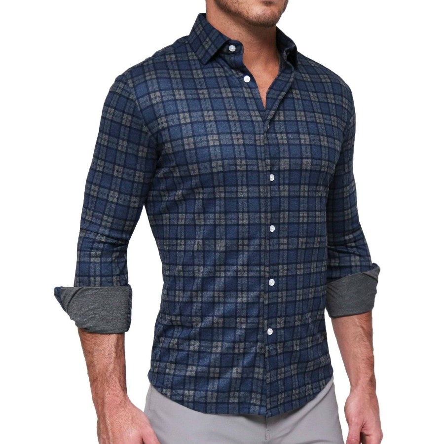 Tops State and Liberty Clothing Company | The Gregory Blue, Tan, U0026 Teal Plaid Button Down