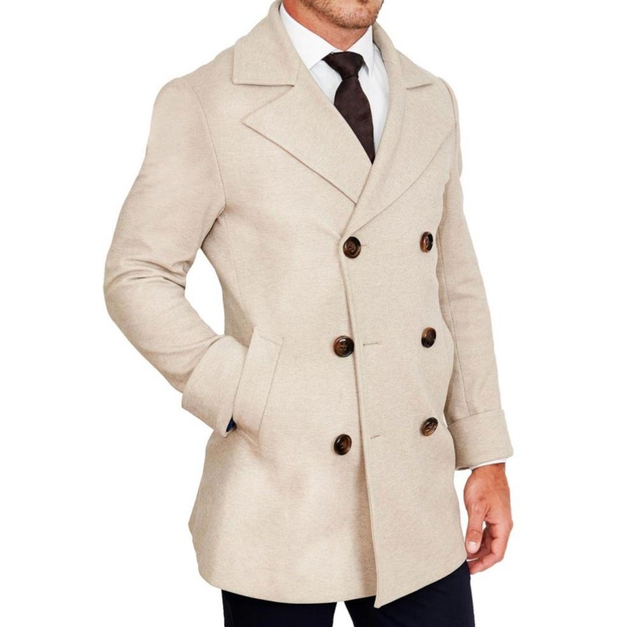 Tops State and Liberty Clothing Company | Tan Double-Breasted Overcoat