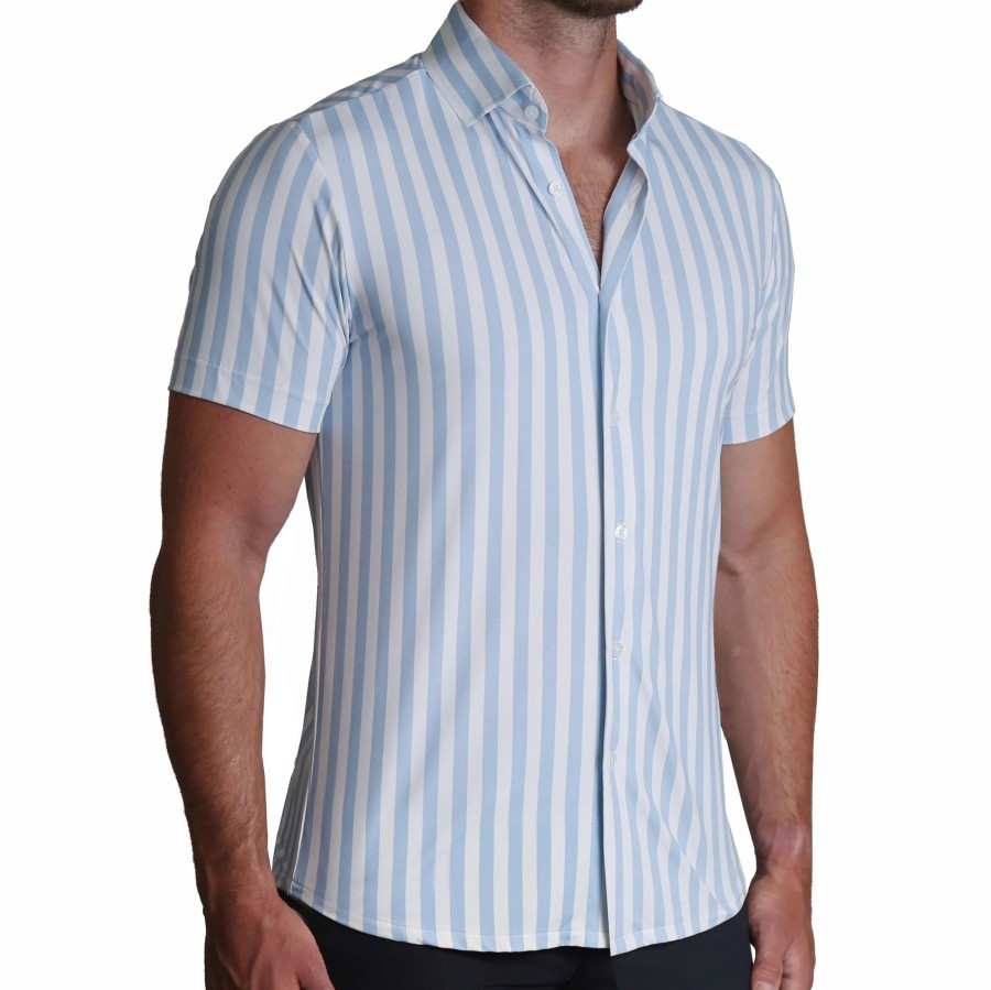 Tops State and Liberty Clothing Company | The Greyson Light Blue U0026 White Striped