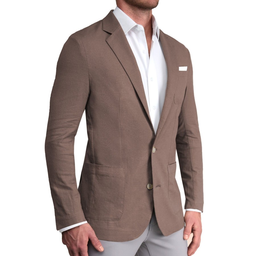 Suits State and Liberty Clothing Company | Unstructured Linen Blazer - Taupe