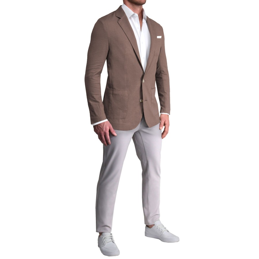 Suits State and Liberty Clothing Company | Unstructured Linen Blazer - Taupe