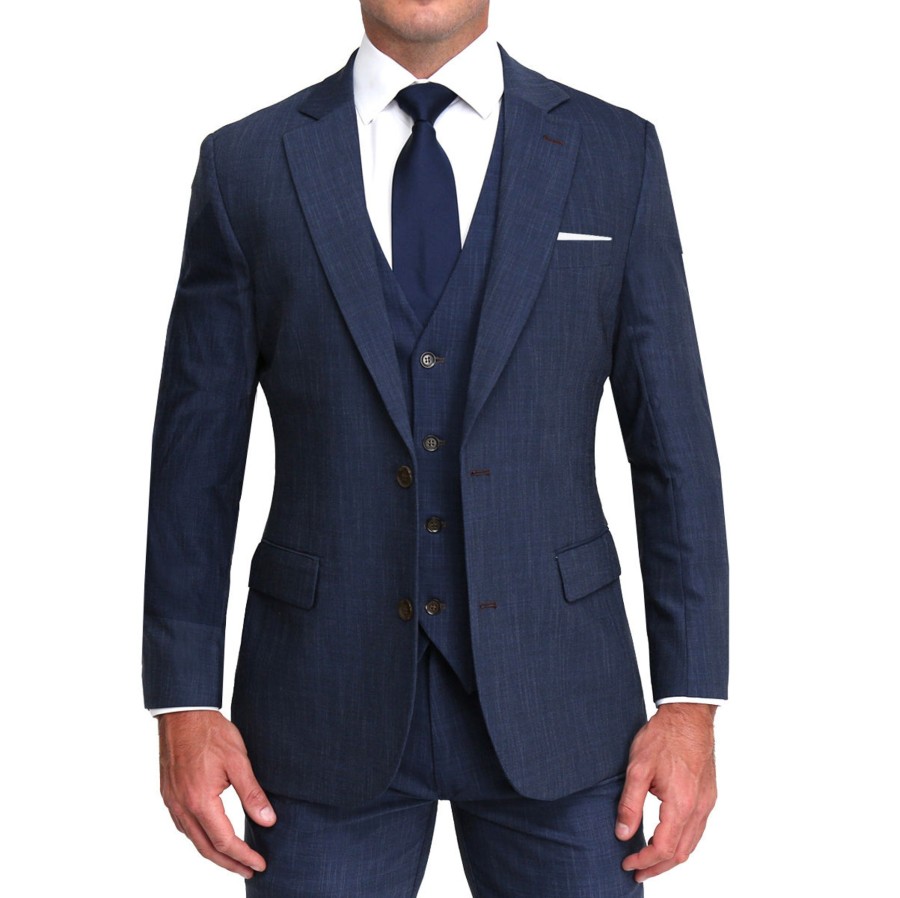 Suits State and Liberty Clothing Company | Athletic Fit Stretch Blazer - Heathered Navy