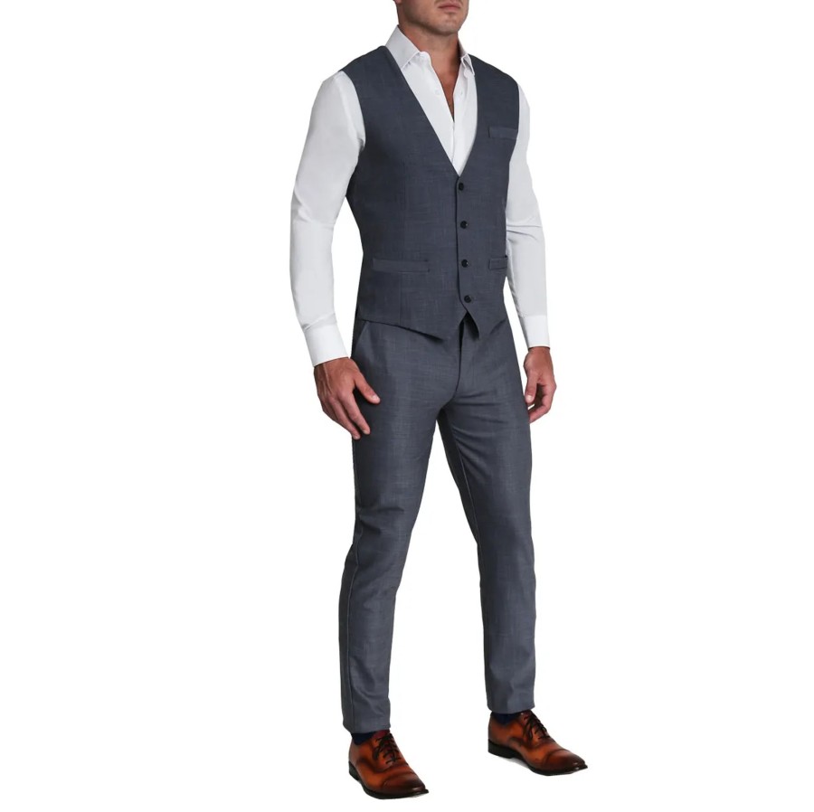 Suits State and Liberty Clothing Company | Athletic Fit Stretch Suit Vest - Heathered Grey