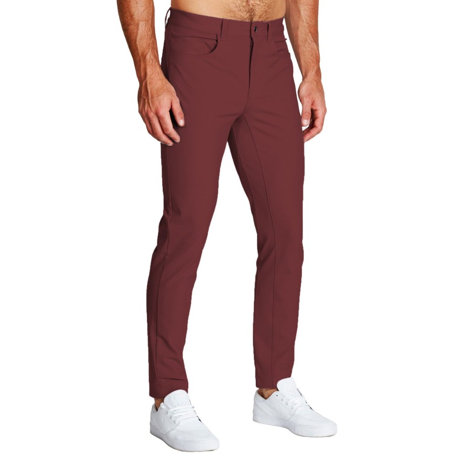 Bottoms State and Liberty Clothing Company | Athletic Fit Stretch Tech Chino - Maroon