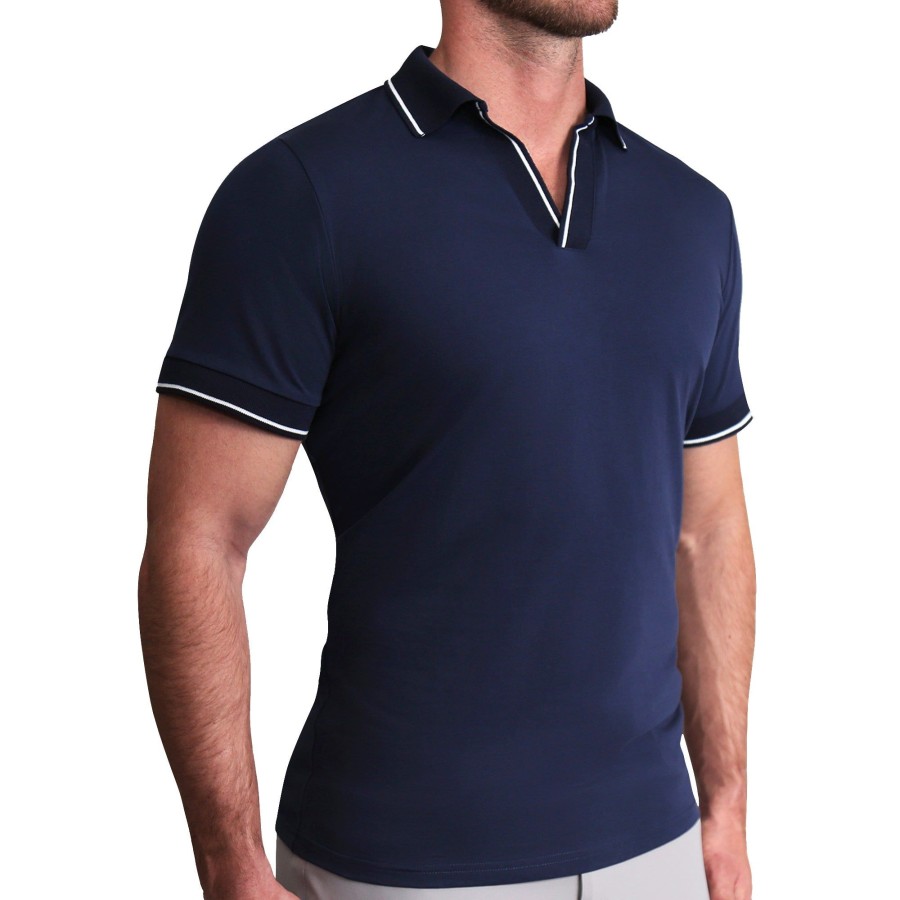 Tops State and Liberty Clothing Company | The Rhett Navy With White Tipped Polo