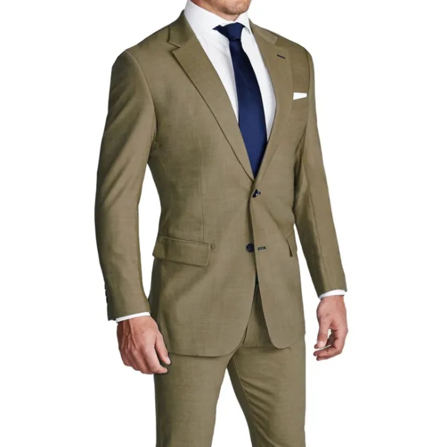 Suits State and Liberty Clothing Company | Athletic Fit Stretch Suit - Heathered Sand