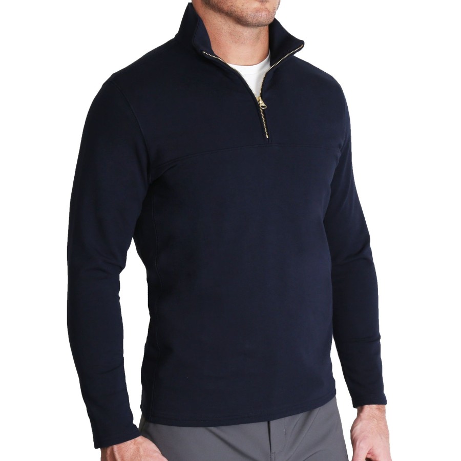 Tops State and Liberty Clothing Company | Quarter Zip - Solid Navy