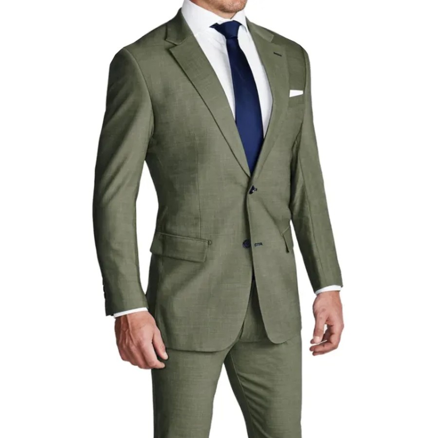 Suits State and Liberty Clothing Company | Athletic Fit Stretch Blazer - Heathered Forest Green