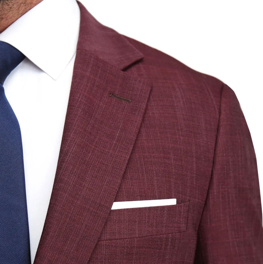 Suits State and Liberty Clothing Company | Athletic Fit Stretch Blazer - Heathered Maroon