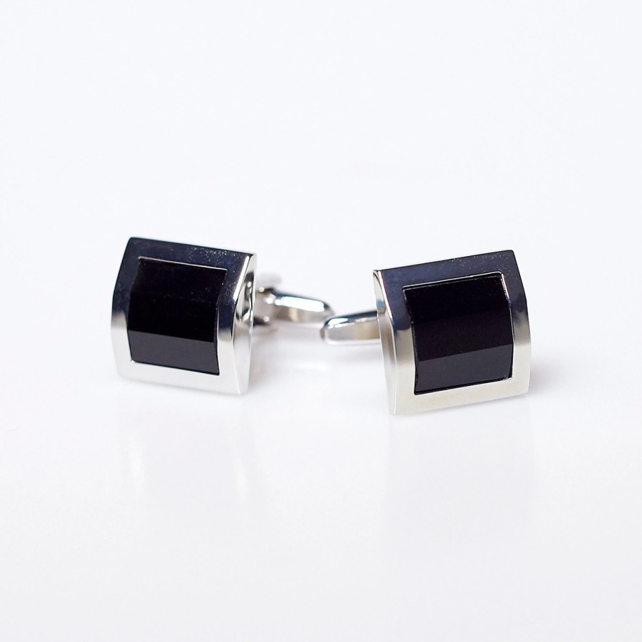 Accessories State and Liberty Clothing Company | Black Square Cuff Links