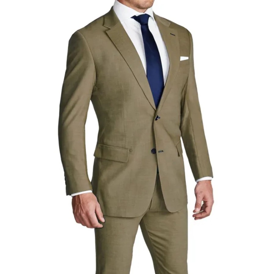 Suits State and Liberty Clothing Company | Athletic Fit Stretch Suit - Heathered Sand