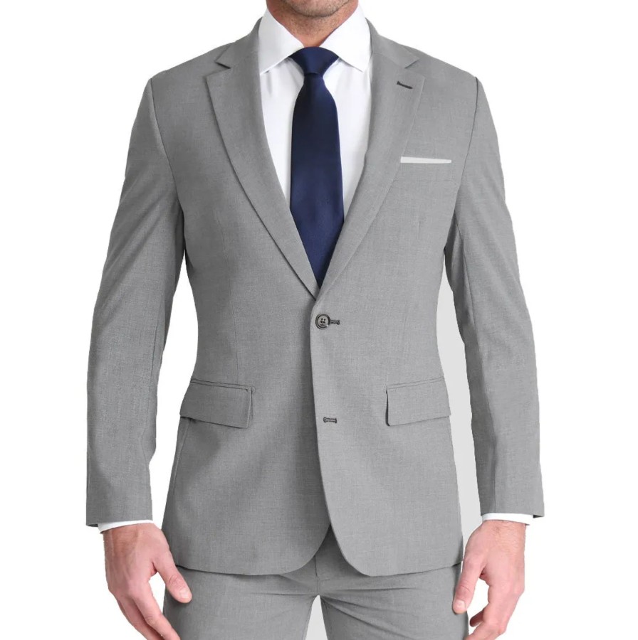 Suits State and Liberty Clothing Company | Athletic Fit Stretch Blazer - Lightweight Heathered Smoked Grey