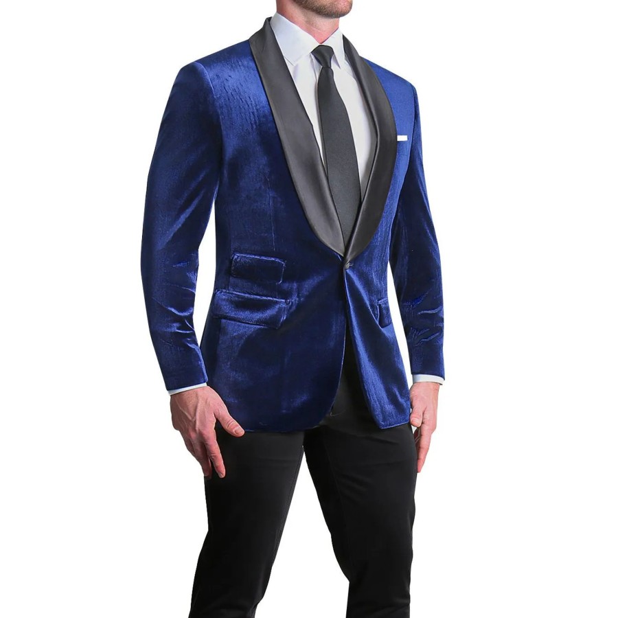 Suits State and Liberty Clothing Company | Athletic Fit Stretch Tuxedo Jacket - Blue Velvet