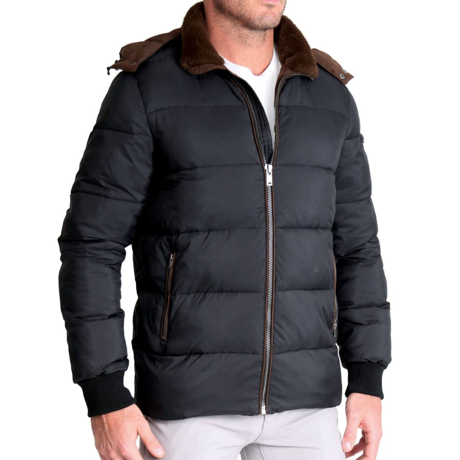 Tops State and Liberty Clothing Company | Down Puffer Coat - Black