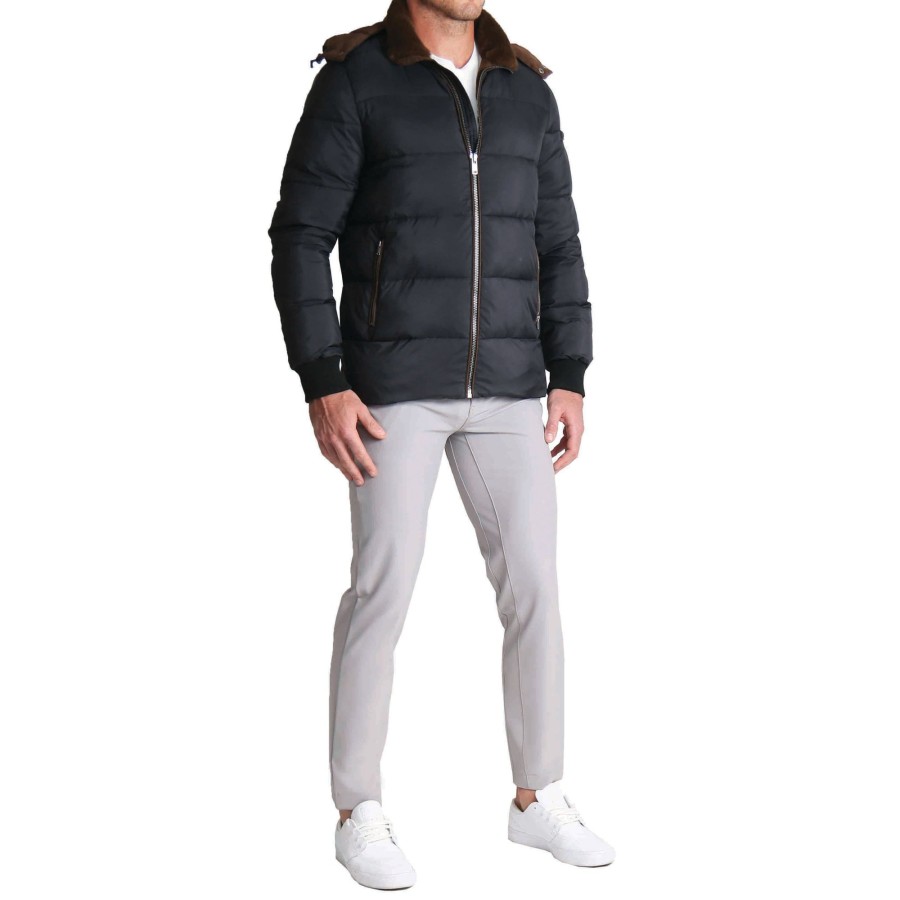 Tops State and Liberty Clothing Company | Down Puffer Coat - Black