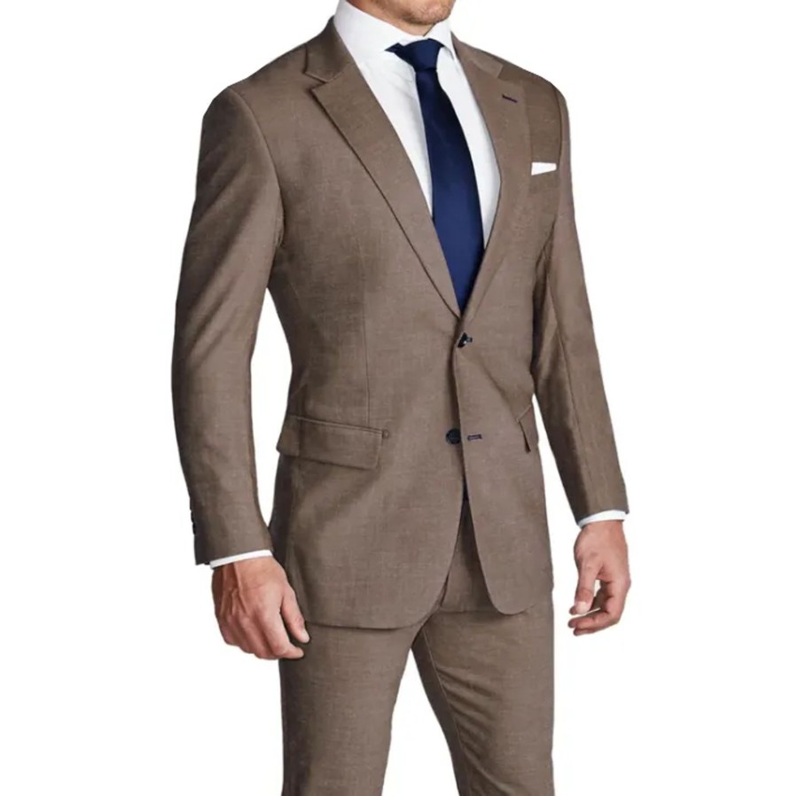 Suits State and Liberty Clothing Company | Athletic Fit Stretch Blazer - Lightweight Heathered Latte