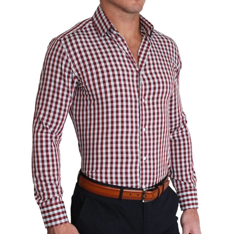 Tops State and Liberty Clothing Company | The Dawson Big Maroon And Grey Check