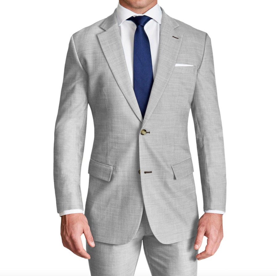 Suits State and Liberty Clothing Company | Athletic Fit Stretch Blazer - Lightweight Heathered Light Grey