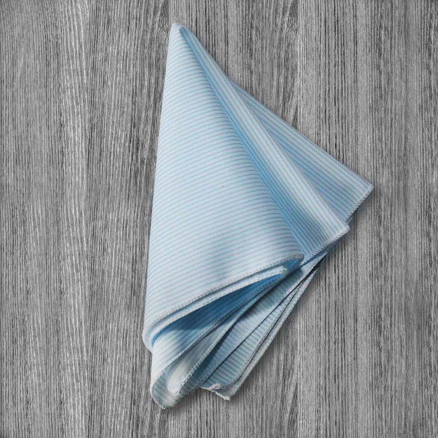 Accessories State and Liberty Clothing Company | The Belmont Light Blue Pinstripe Pocket Square